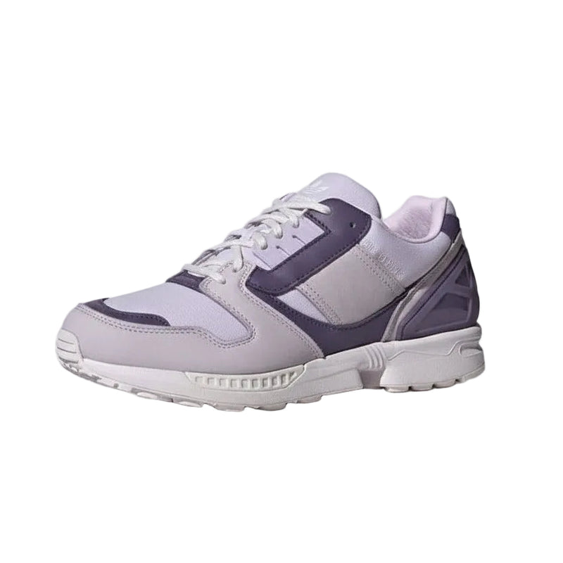 White and purple deadHYPE x adidas ZX 8000 Thanos sneaker on a white background
