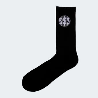 deadHYPE Logo Socks (Black) on a light gray background