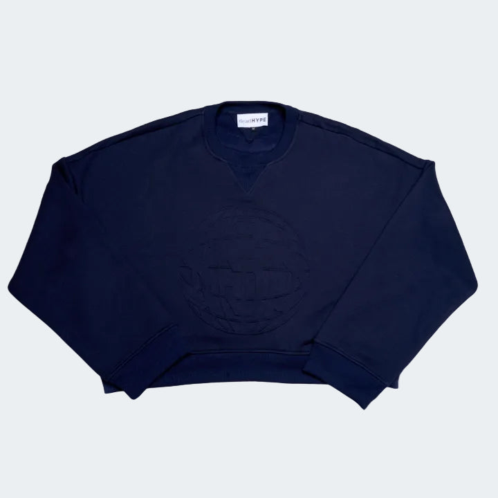 deadHYPE Crop Sweater (Navy) on a white background