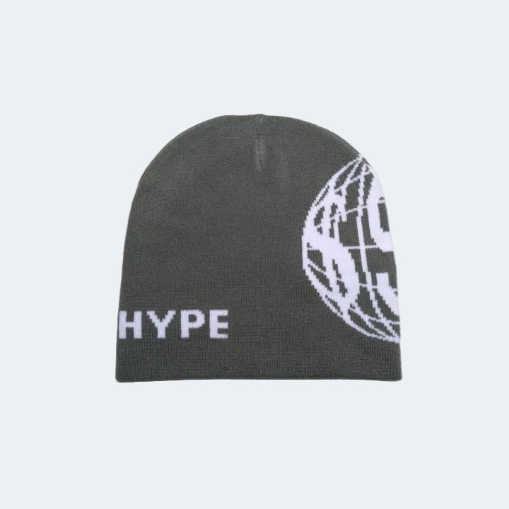 deadHYPE Graphic Beanie (Grey) on a white background