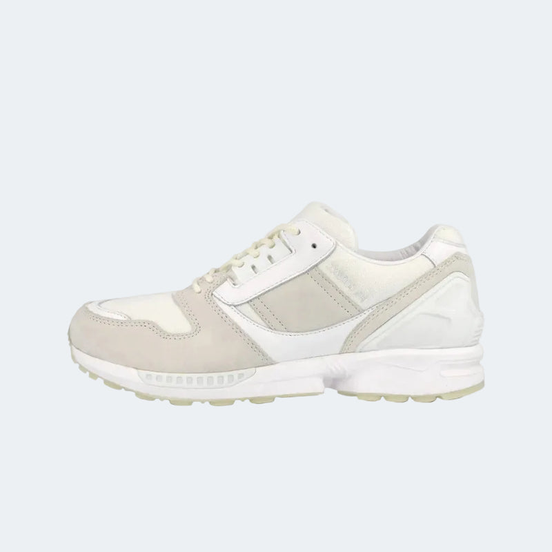 White adidas ZX 8000 Friends & Family sneaker on a light gray background